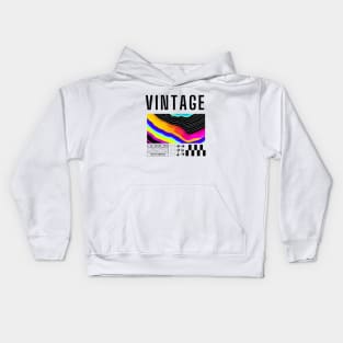 Vintage wavey viral graphic, Black Text Kids Hoodie